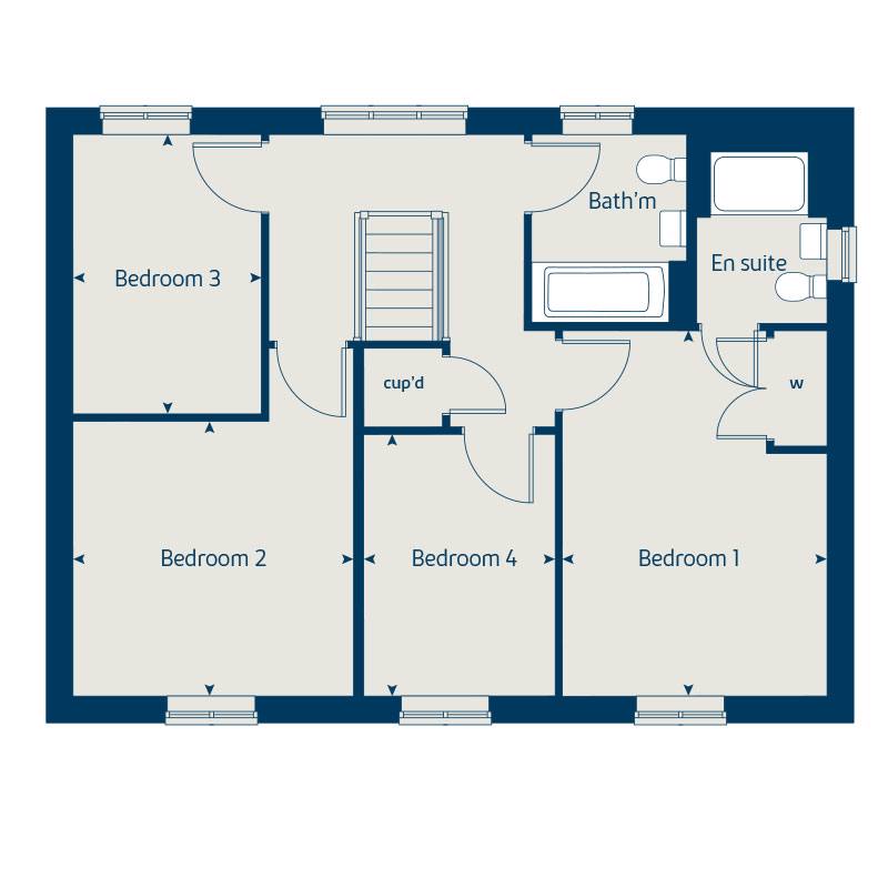 First floor floorplan of The Chestnut at Hounsome Fields
